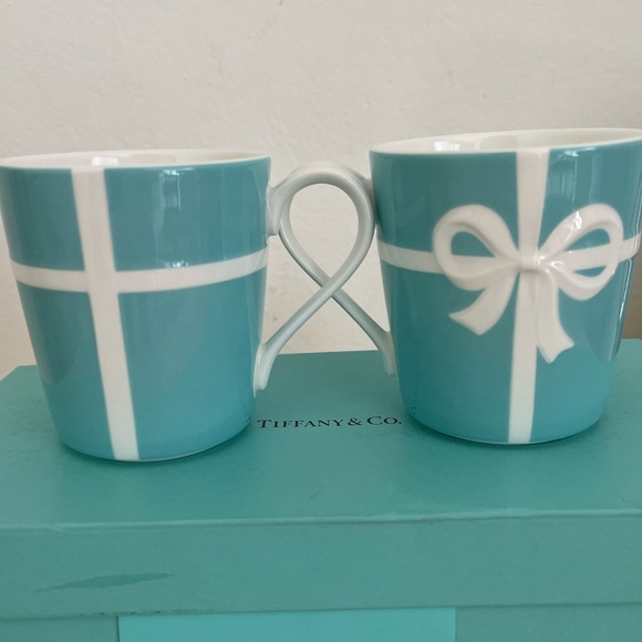 Tiffany & Co. Blue and White Ribbon Mug Set,Box,cards,Collectible Retired BNWOT - Picture 7 of 15